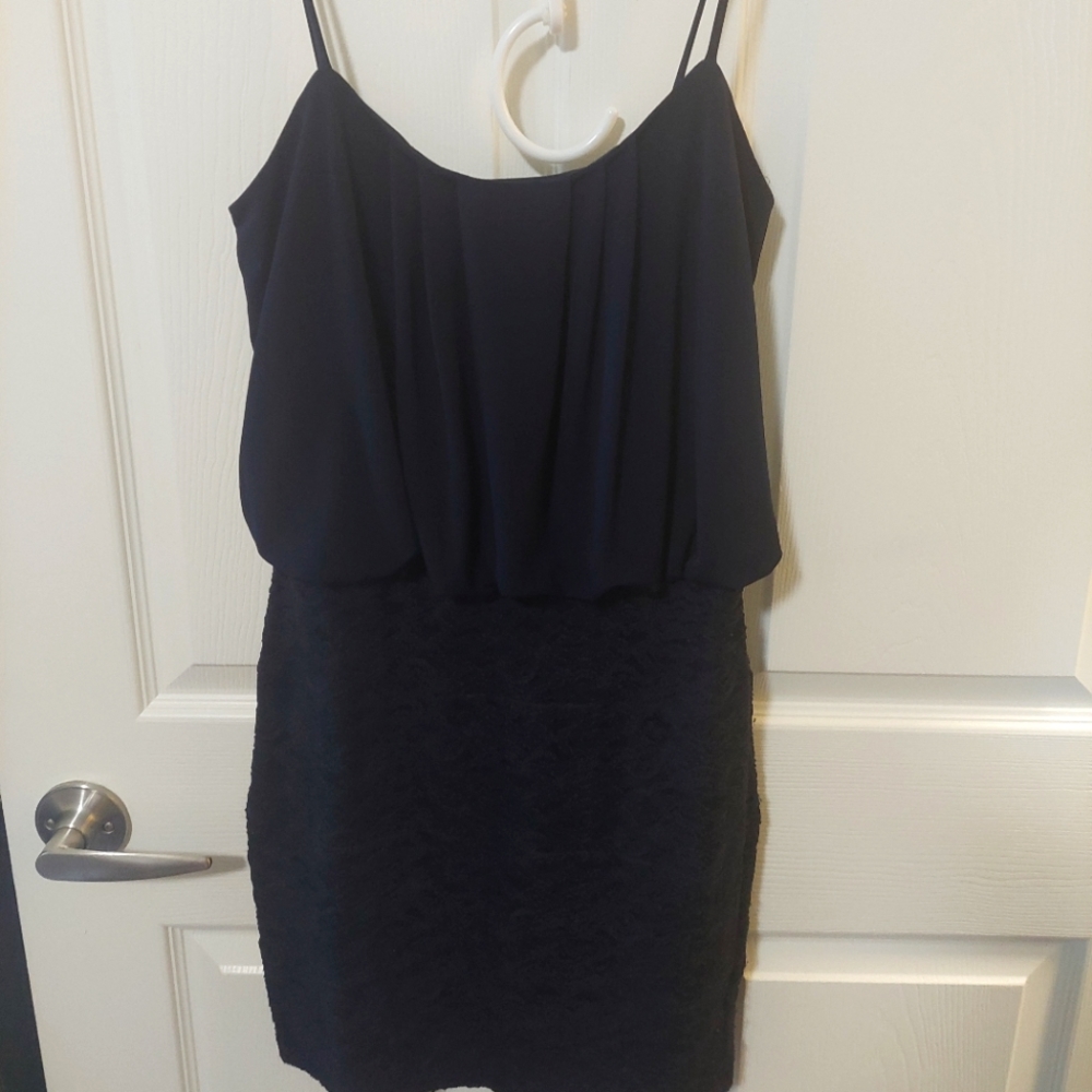 Dark Blue Spaghetti Strap Dress